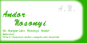 andor mosonyi business card